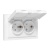 Розетка 2-м СП Эпика 16А IP44 с заземл. защ. шторки с рамкой с крышками механизм бел. EKF UP1-SOW-211-44