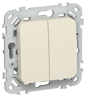 Выключатель 2-кл. СП FLITE ВС12-1-0-ФлСл 10А механизм сливочный IEK FI-V20-0-10-1-K86