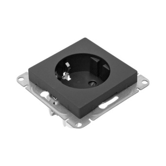 Розетка СП Эпика 16А с заземл. защ. шторки механизм черн. EKF UP1-SOB-111