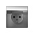 Розетка ArtGallery 16А IP20 с заземл. защ. шторки с крышкой механизм алюм. SE GAL000346