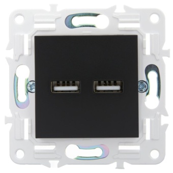 Розетка USB A+A 3.1А SKANDY SK-R15Bl черн. IEK SK-U21-D31-K02