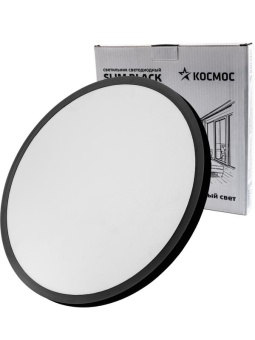 Светильник светодиодный SLIM BLACK 48Вт 4500К IP40 3480лм 230В 500х25мм КОСМОС KSlim48w_B4500K
