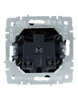Розетка 1-м СП BRITE РС10-1-0-БрМ 10А без заземл. без защ. шторок механизм маренго IEK BR-R10-10-K35