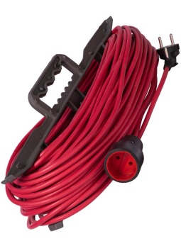 Удлинитель-шнур на рамке 1х50м без заземл.16А IP20 3.5кВт ПВС 2х1.5 РС16 КОСМОС YPKsm50m-1g(16A)