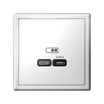 Розетка USB ArtGallery тип C 65Вт QC PD высокоскор. ЗУ механизм бел. SE GAL000127