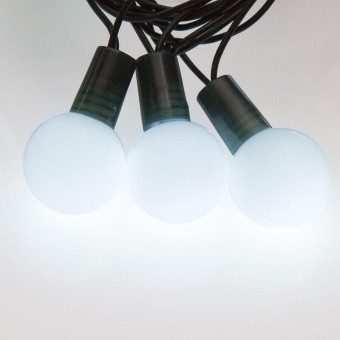 Гирлянда светодиодная "Шарики" 5м d25мм 25LED бел. 3.6Вт IP20 без контроллера провод ПВХ темн. зел. Neon-Night 303-555