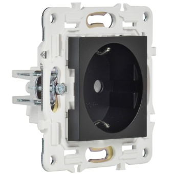 Розетка SKANDY 16А с заземл. без защ. шторок SK-R05Bl черн. IEK SK-R11-16-K02