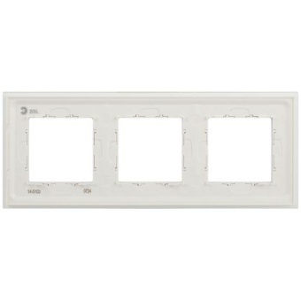 Рамка 3-м Elegance 14-5103-01М для розеток и выключателей стекло матов. бел. Эра Б0065836