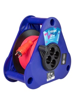 Удлинитель на треугольной катушке 4х30м без заземл. 16А IP44 3.5кВт КГ 2х2.5 УКП КОСМОС YKTKsm30m-4g(2.5)KG