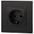 Розетка 1-м СП Эра Elegance 14-2102-05 16А IP20 16AX 250В 2P+E Schuko защ. шторки антрацит Эра Б0034276
