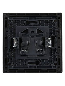 Розетка 1-м СП FORTE&PIANO FP118 10А без заземл. без защ. шторок винт. крепл. черн. IEK FP-R10-10-K02