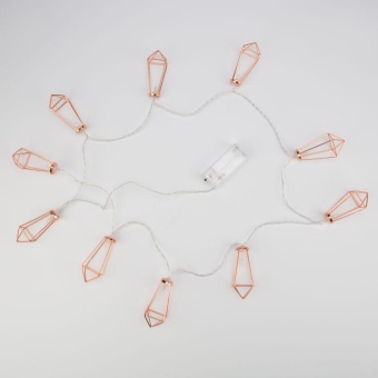Гирлянда светодиодная "Кристаллы бронзовые" 1.5м 10LED тепл. бел. 0.1Вт IP20 провод ПВХ прозр. элементы питания 2хAA (не в компл.) Neon-Night 304-019