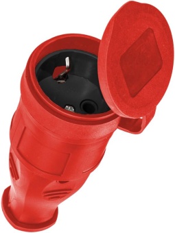 Розетка 16А IP44 прямая с заземл. каучук черн. КОСМОС RKsm-Z-IP(B)16A