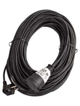 Удлинитель-шнур 1х50м 10А IP44 3500Вт 220-350В КГ 2х1.0мм каучук КОСМОС YSHKsm50m-1g(10A)KG