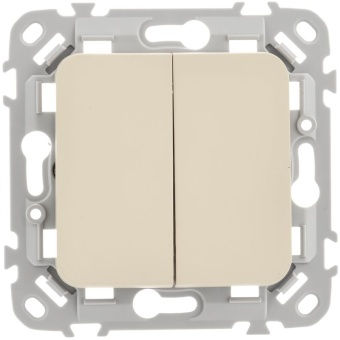 Выключатель 2-кл. СП FLITE ВС12-1-0-ФлСл 10А механизм сливочный IEK FI-V20-0-10-1-K86