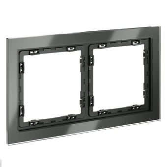 Рамка 2-м S70 стеклян. титан Voltum VLS110206