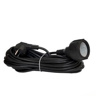 Удлинитель-шнур 1х10м с заземл. 16А IP20 ПВС 3х1 черн. DOMTOK 2360
