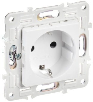 Розетка SKANDY 16А с заземл. защ. шторки SK-R04W арктич. бел. IEK SK-R14-16-K01