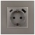 Розетка Elegance 14-4108-16 16A 250В 2P+E защ. шторки с USB type-A+C 3А 5В титан Эра Б0067695