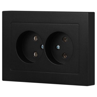 Розетка 2-м СП Accent 6-204-05 16А IP20 250В 2P AL/CU антрацит Intro Б0063465