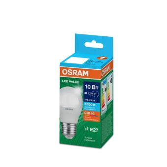 Лампа светодиодная LED G4 Value LVCLP75 10W/965 CRI95 10Вт 6500К 1000лм шар матов. E27 170-250В OSRAM 4058075579958