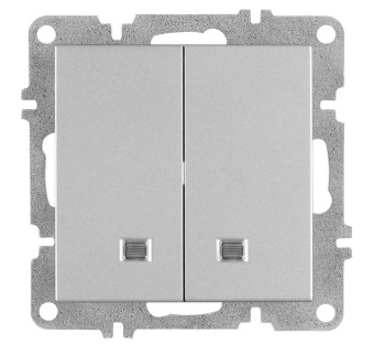 Выключатель 2-кл. LAVIN/KAREN с подсветкой механизм сер. ARVIA 50 03 2000 203