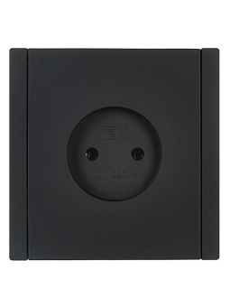 Розетка 1-м СП FORTE&PIANO FP118 10А без заземл. без защ. шторок винт. крепл. черн. IEK FP-R10-10-K02