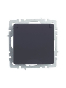 Розетка BRITE РСбш10-3-44-БрГ 16А IP44 с заземл. защ. шторки с крышкой механизм графит IEK BR-R16-16-44-K53