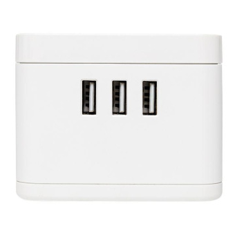 Удлинитель "Куб" 2 гнезда 3USB 2.4А+зарядное устройство 1.3 метра 1кв.мм EKF UBA-CUB-3-WC