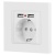 Розетка 1-м СП Accent 6-410-01М 16А IP20 250В P+E Schuko защ. шторки + 2хUSB бел. матов. Intro Б0063691