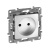 Розетка 1-м СП Etika 16А IP31 250В 2P без заземл. защ. шторки немецк. стандарт винт. клеммы механизм алюм. Leg 672434