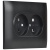Розетка 2-м SKANDY 10А без заземл. без защ. шторок в сборе SK-R10Bl черн. IEK SK-R20-10-K02-F