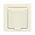 Розетка 1-м СП Афина 16А IP20 с заземл. с крышкой в сборе сл. кость (ivory) Universal A0029-I