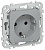 Розетка СП FLITE РС11-1-ФлС 16А с заземл. без защ. шторок безвинтовое крепление механизм сер. IEK FI-R11-16-1-K03