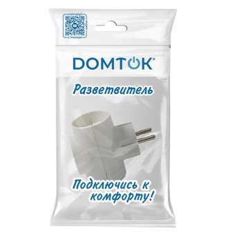 Разветвитель 3-м Т-образный без заземл. 10А 2200Вт 250В бел. DОМТОК 2662