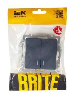 Выключатель 2-кл. СП BRITE ВС10-2-1-БрМ 10А с индик. механизм маренго IEK BR-V20-1-10-K35
