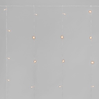 Гирлянда светодиодная занавес 1.5х1.5м 64 LED теплый бел. прозр. ПВХ IP20 свечение с динамикой 220В не соединяется с контроллером Neon-Night 235-406