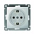 Розетка 1-м СП Афина 16А IP20 с заземл. механизм серебр. Universal A0028-S