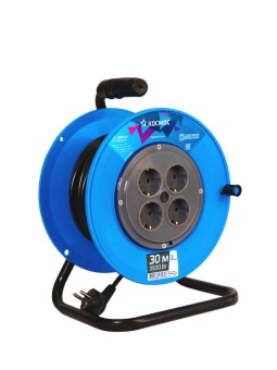 Удлинитель на катушке 4х30м с заземл. 16А 3.5кВт ПВС 3х1.5 КОСМОС YKKsm30m-4g-Z(16A)