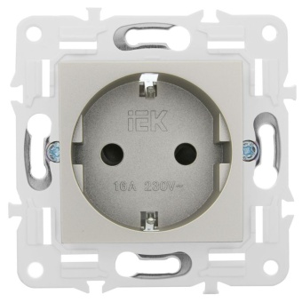 Розетка SKANDY 16А с заземл. защ. шторки SK-R04Sh шампань IEK SK-R14-16-K37