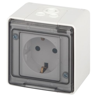 Розетка Эксперт 11-2501-01 2P+E IP55 16А-250В ОУ бел. Эра Б0063294