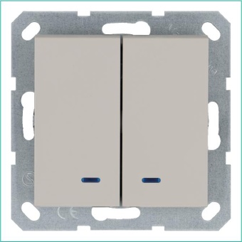 Выключатель 2-кл. 10А IP20 с подсветкой механизм тауп Jasmart G3023NT
