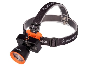 Фонарь налобный аккум. 10Вт Laser LED/ 1200мА.ч ABS пластик линза Френеля КОСМОС (KOC531Lit)
