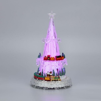 Фигура светодиодная "Новогодний поезд с мелодией" 30.5см RGB на подставке Neon-Night 513-025
