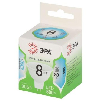 Лампа светодиодная GREEN LINE MR16-8W-840-GU5.3 GL 8Вт софит 4000К яркий свет бел. GU5.3 Эра Б0067084