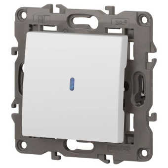 Выключатель 1-кл. СП Elegance 14-1102-01 10А IP20 250В 10AX с подсветкой механизм бел. Эра Б0034215