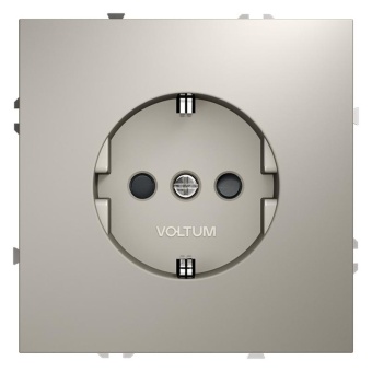 Розетка 1-м СП S70 16А с заземл. защ. шторки механизм кашемир Voltum VLS040203