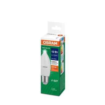 Лампа светодиодная LED G4 Value LVCLB100 12W/940 CRI95 12Вт 4000К 1200лм свеча матов. E27 170-250В OSRAM 4099854308789