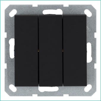 Выключатель 3-кл. 10А IP20 механизм черн. матовый soft touch Jasmart G3031PB