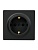 Розетка 1-м ОП LETO с заземл. ПБТ черн. бархат LEZARD 752-4200-122B